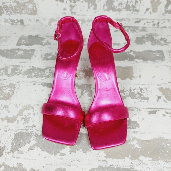 Marc Fisher Derine Barbie Pink Buckle Ankle Strap Heeled Sandals X92 - Picture 4 of 11